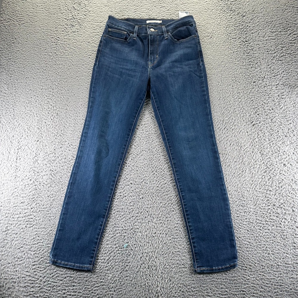Levis Jeans Womens 29x28 Blue Cotton Denim Skinny Slimming Workwear Stretch